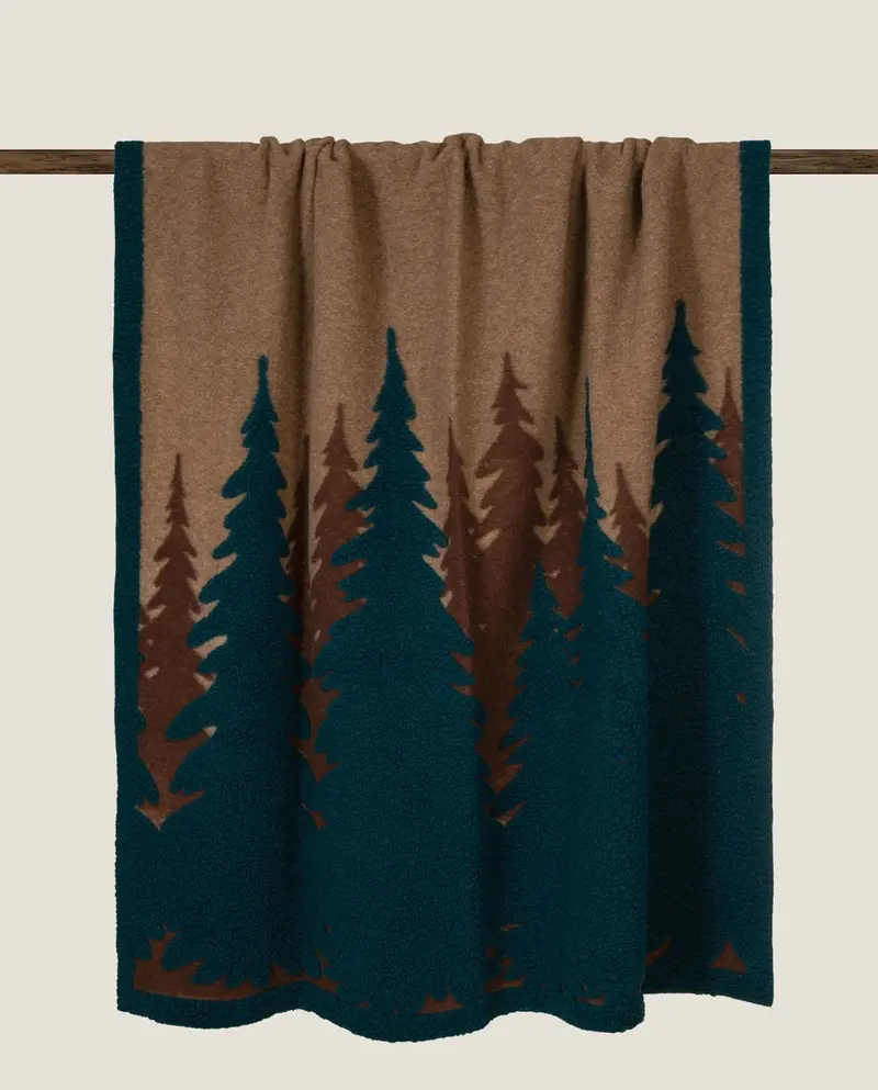 Plaid Lana Cotta Pregiata - Bosco Blu