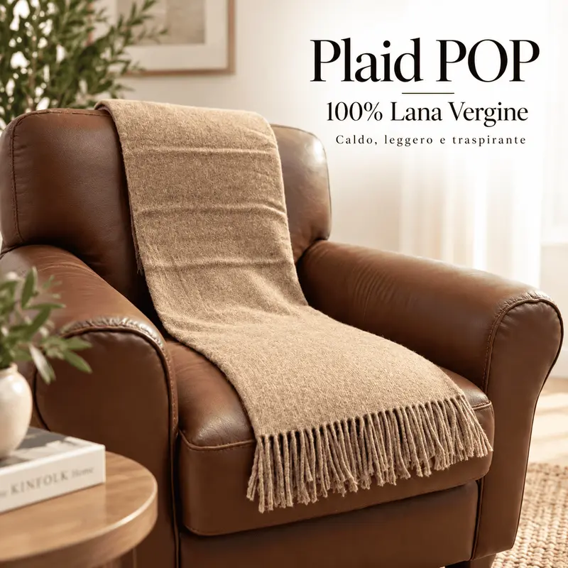 Plaid POP in Lana Vergine Made in Italy