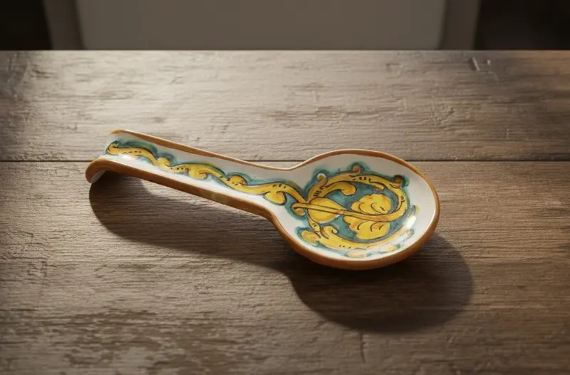 Poggiamestolo in ceramica decorata a mano da ceramisti siciliani gianluca art 25