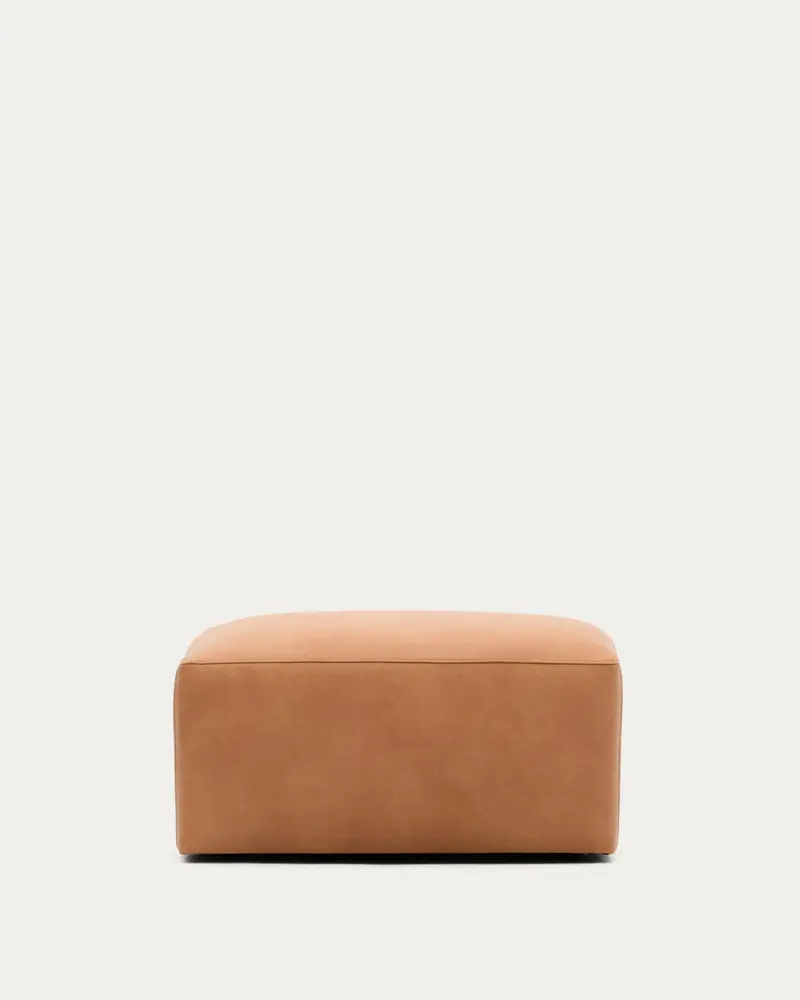 Poggiapiedi Blok in pelle marrone 90 x 74 cm
