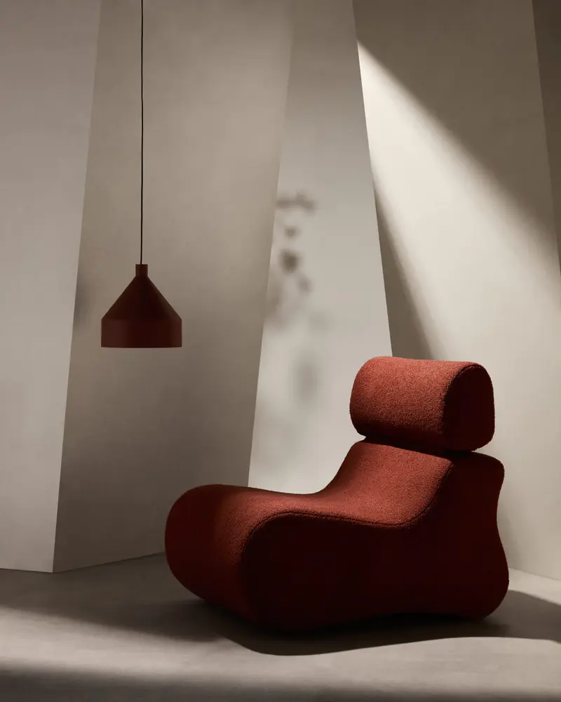Poltrona Club in shearling terracotta