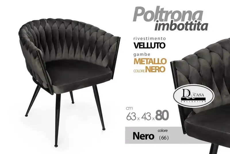 Poltrona Velluto Design Moderno