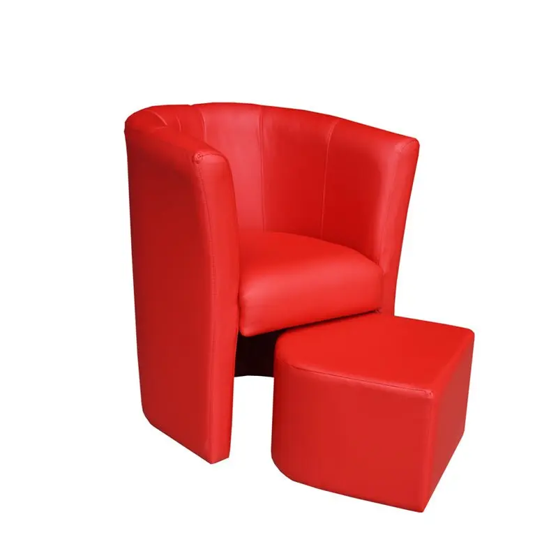 poltrona Veronica in ecopelle con pouf estraibile