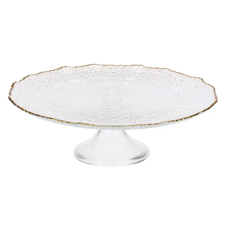 PORCELLANA BIANCA - MAESTA' ALZATA IN VETRO DIAM. CM.33 FILO ORO