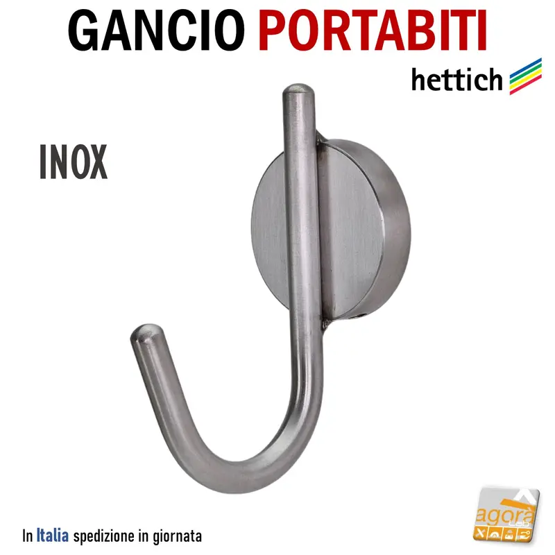 PORTABITI APPENDINO APPENDIABITI INOX FISSAGGIO A PARETE INVISIBILE D8 X100MM