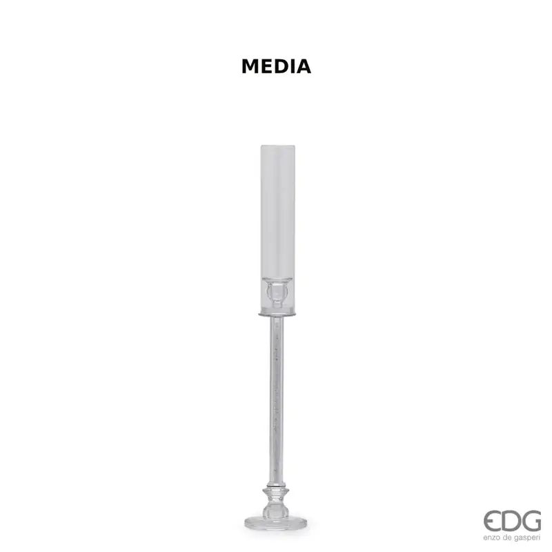 Portacandela cilindrico Crystal con frangivento di varie misure | EDG - Enzo De Gasperi
