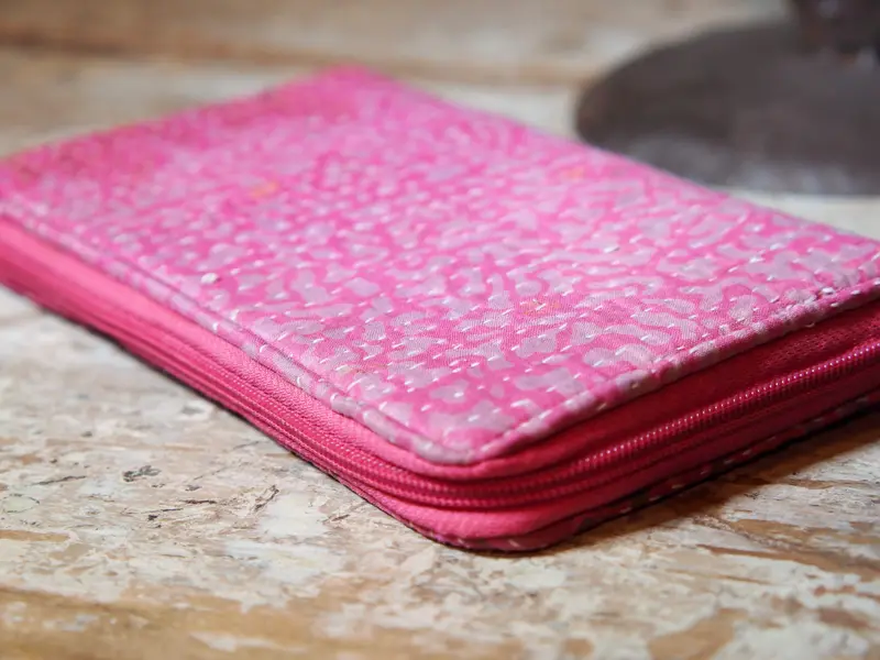 portafoglio in cotone stile kantha, tipico indiano etnico hand made cod.J16