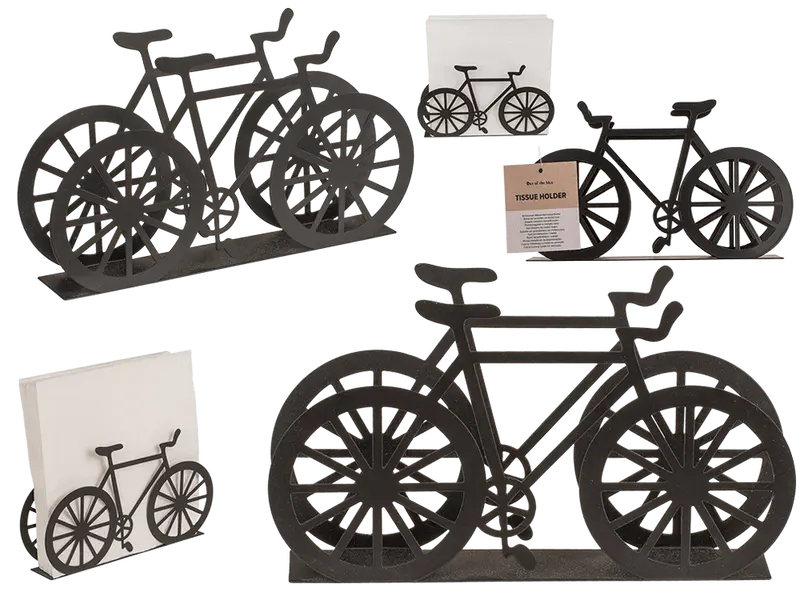 Portatovaglioli In Metallo Nero, Bicicletta, Ca. 19 X 3 X 9,