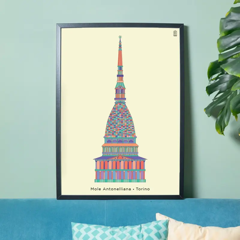 Poster 50x70 Mole Antonelliana Pastello - Torino