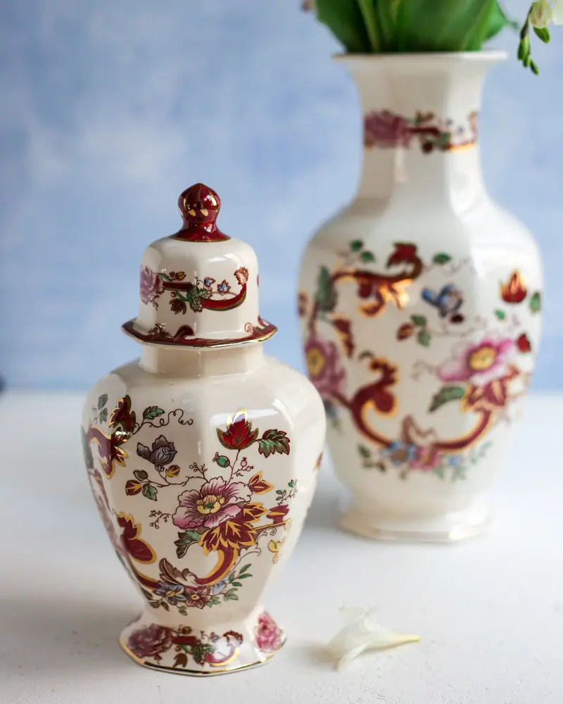 Potiche/Ginger Jar Mason's chartreuse rosa