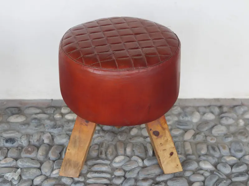 Pouff Indiano in pelle cod. PF20