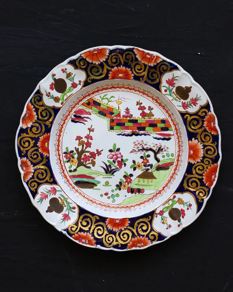 preferiti Piatti Stone China Inglesi a Decoro Policromo Imari e Chinoiserie, Inghilterra Pieno Ottocento