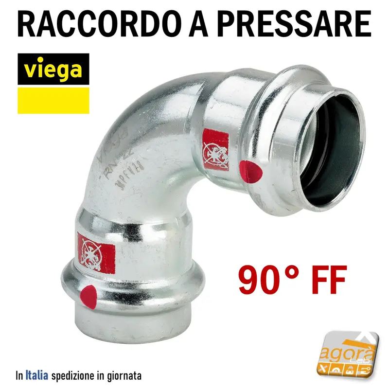 PRESTABO VIEGA RACCORDO A PRESSARE CURVA 90° FF 1116 DIAMETRO Ø15-18-22-28-35-42-54