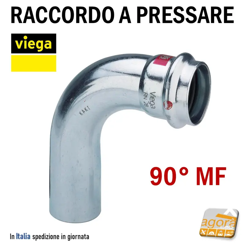 PRESTABO VIEGA RACCORDO A PRESSARE CURVA 90° MF 1116.1 DIAMETRO Ø15-18-22-28-35-42-54