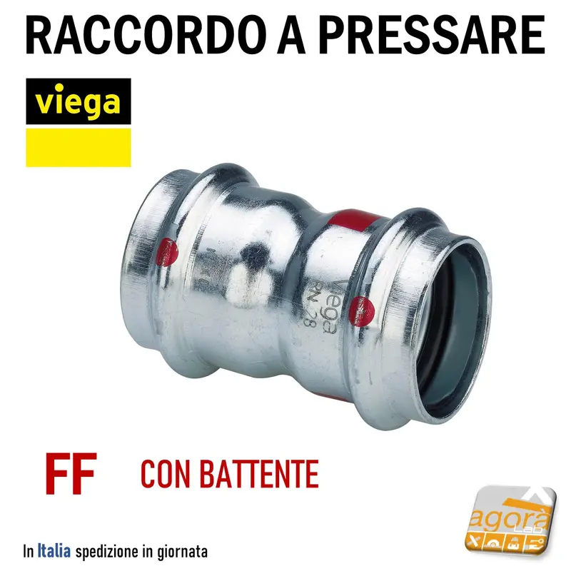 PRESTABO VIEGA RACCORDO A PRESSARE MANICOTTO CON BATTENTE FF 1115 DIAMETRO Ø15-18-22-28-35-42-54