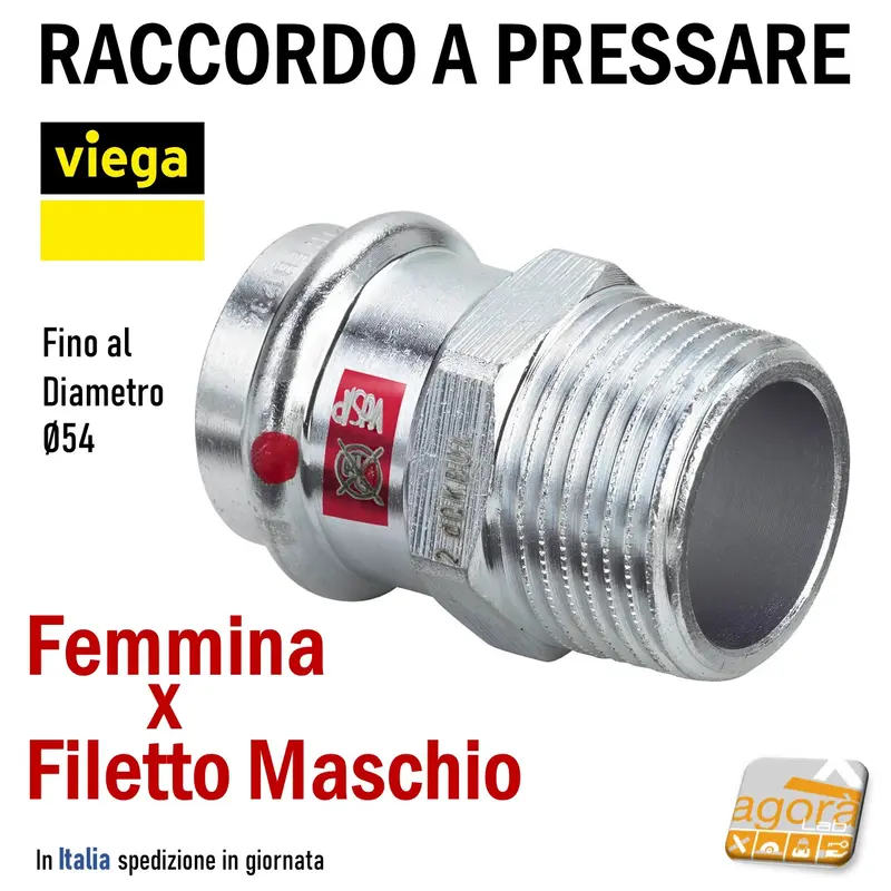 PRESTABO VIEGA RACCORDO A PRESSARE MANICOTTO FxFIL.M 1111 DIAMETRO Ø15-18-22-28-35-42-54