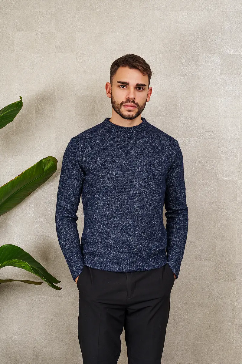 PULL GIROCOLLO UNISEX blu
