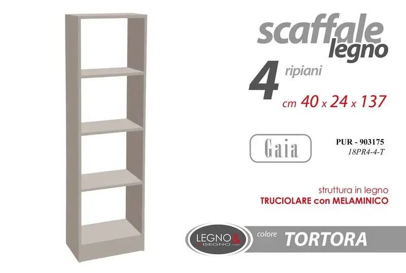 PUR/LIBRERIA 4 TORT 40*24*137 18PR4-4-T