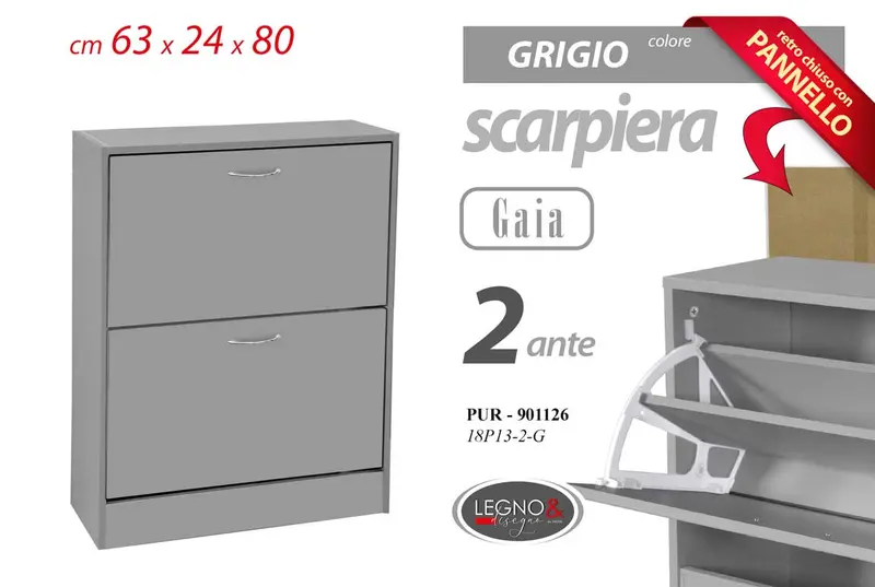 PUR/SCARP 2 GRIGIA 63x24x80 18P13-2-G