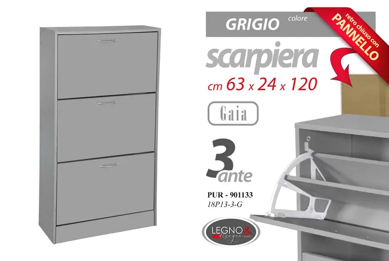 PUR/SCARP 3 GRIGIA 63x24x120 18P13-3-G