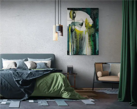 Quadro Arte astratta su tela "Lady Emerald" 60 x 90 cm.