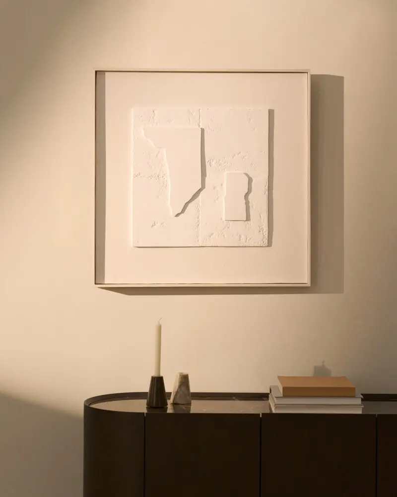Quadro astratto Gadir bianco 80 x 80 cm
