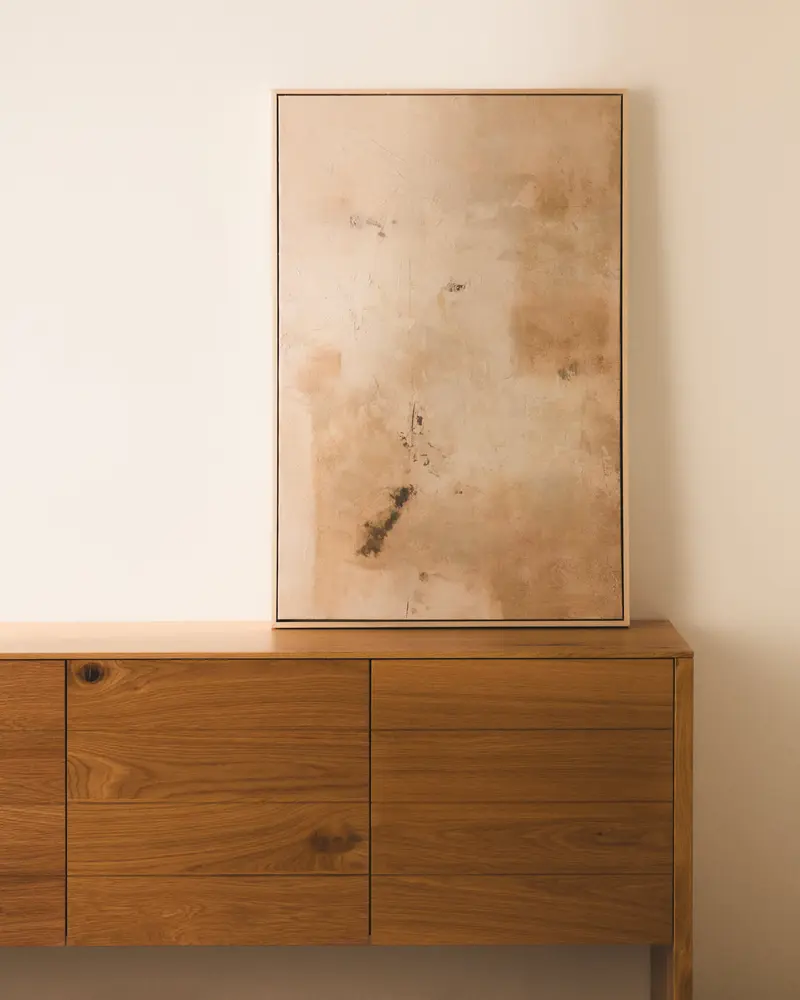 Quadro astratto Silpa beige 60 x 90 cm