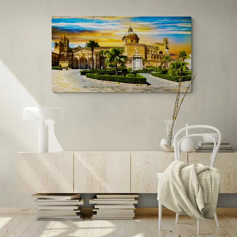 Quadro autore siciliano. La Cattedrale ,Sicilian art made in Sicily.