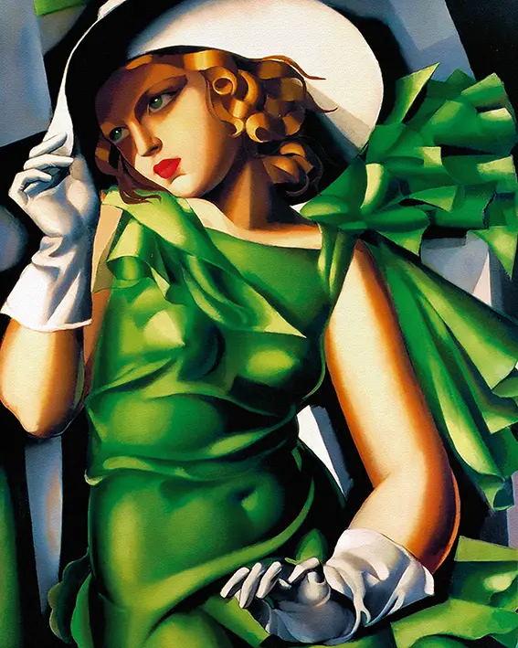 Quadro d'autore Riproduzione Ragazza in Verde. Stampa Digitale su tela