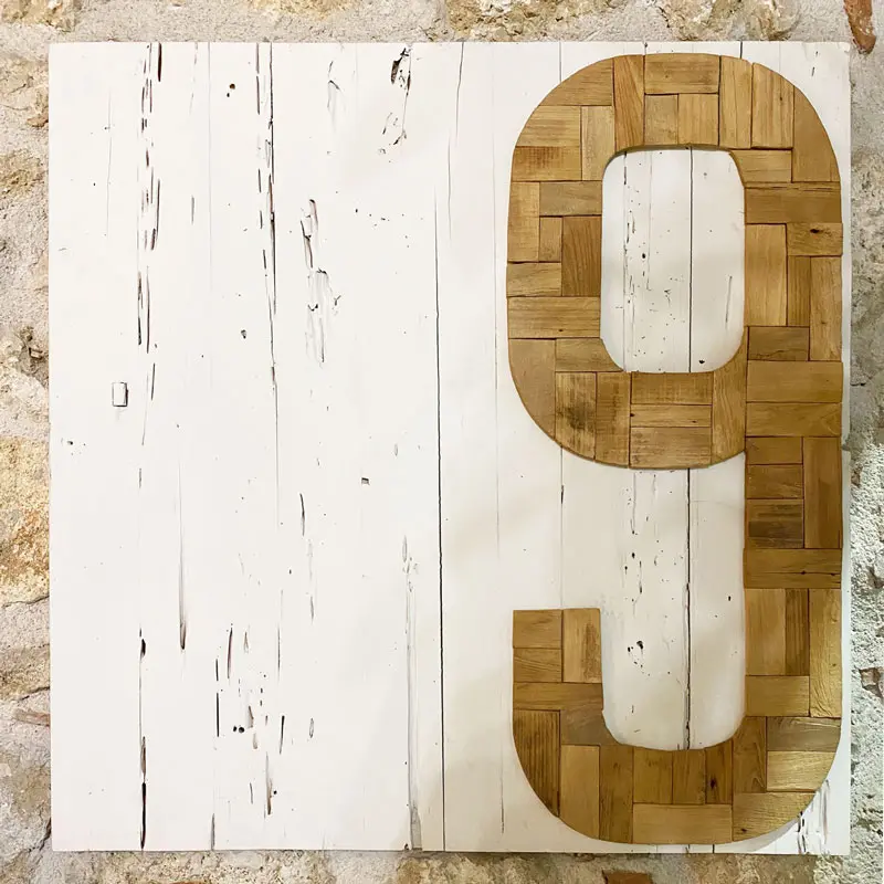 Quadro in legno '9'