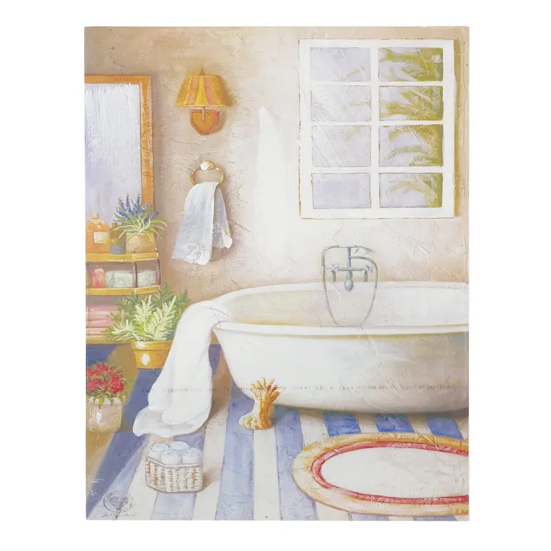 Quadro in legno da bagno rettangolare