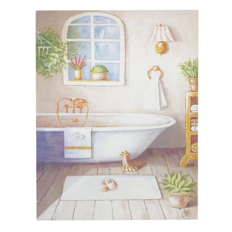 Quadro in legno da bagno rettangolare