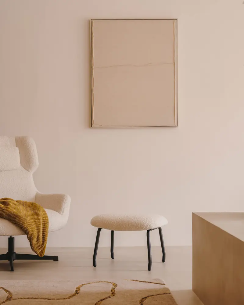 Quadro Maha bianco con linea orizzontale 82 x 102 cm
