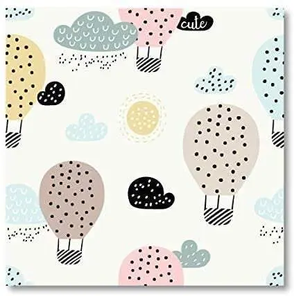 Quadro per bambini. Mongolfiere, 50 x 50 cm. Modern design for babies.