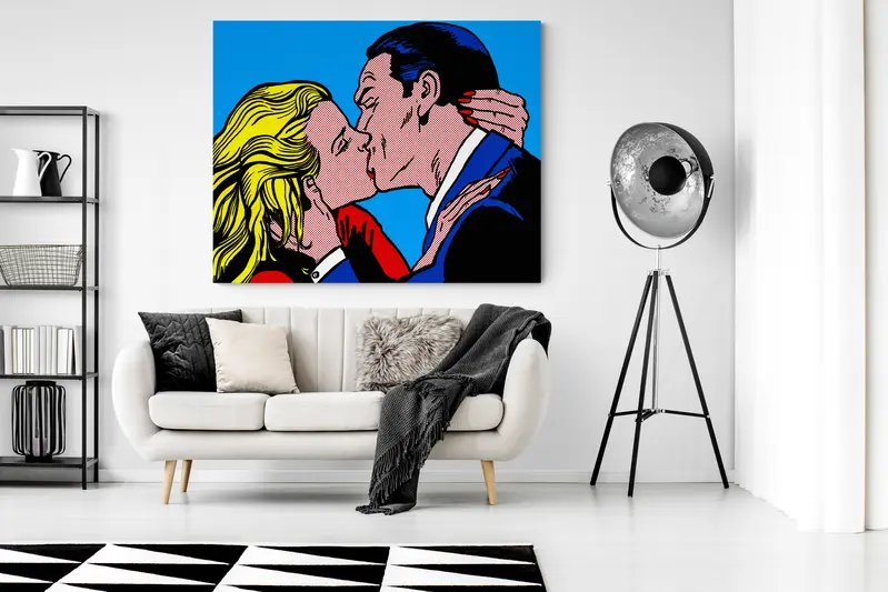 Quadro Pop Art, stampa su tela "Lichtenstein Style"