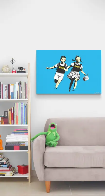 quadro riproduzione street art "Police Kids"