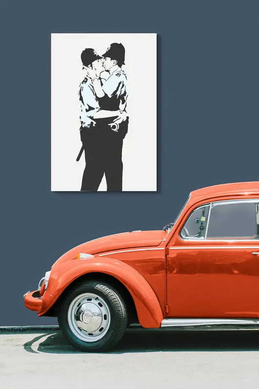 Quadro riproduzione street arta "Cops love"