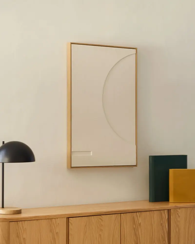 Quadro Sefri bianco con forme geometriche circolari 60 x 90 cm