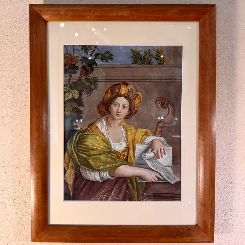 Quadro Sibilla Cumana tecnica mista su cartoncino Scuola Purista Senese fine XIX sec.