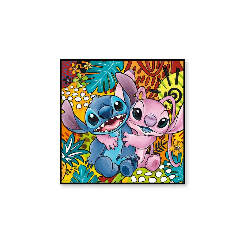 Quadro "Stitch & Angel" Giallo 50x50