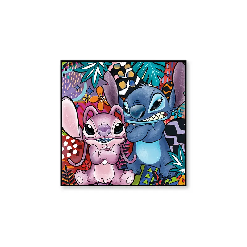 Quadro "Stitch & Angel" Rosa 50x50