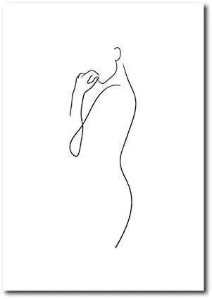 Quadro su tela 100 x 70 cm. Body Line, design minimal astratto.