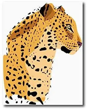 Quadro su tela, 50 x 65 cm. Leopardo Stilizzato. Animalieur print, contemporary design.