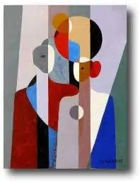Quadro su tela, 50 x 70 cm. Astratto Geometrico. Colorful modern design.
