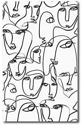 Quadro su tela, 50 x 80 cm. Face lines. Arte Astratta Minimal.