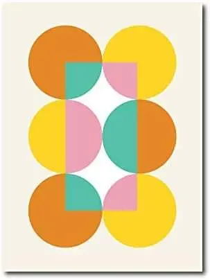 Quadro su Tela 62 x 83 cm. stile geometrico. Bauhaus Style.