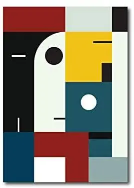 Quadro su tela 70 x 100 cm. "Bauhaus". Stile geometrico astratto.