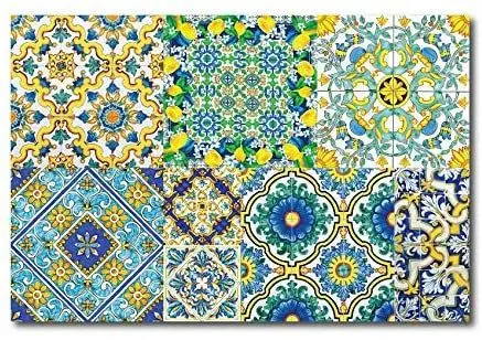 Quadro su tela, 80x53cm. Maioliche siciliane. Sicilian Art Design.