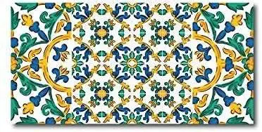 Quadro su Tela 90 x 45 cm. Maiolica stile siciliano. Sicilian art made in Sicily.