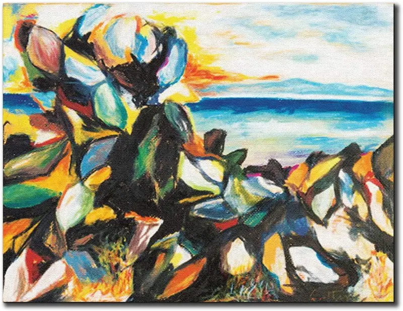 Quadro su tela 90 x 70 cm. "Fichi d'India" Guttuso. Sicilian Art Design.
